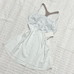 Lululemon NWT White Tennis Dress with Taupe Lining Racerback size 12
